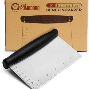 Chef Pomodoro 6-Inch Stainless Metal Multi-Use Bench Scraper