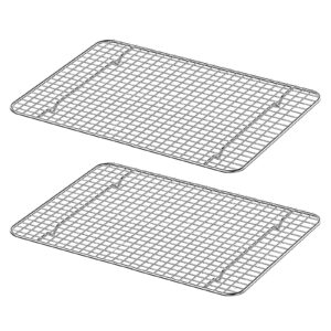 GentleShark 10″x15″ Stainless Metal Cooling Rack Set – 2-Pack, Rectangular Cookie Racks for Baking, Roasting, and Grilling, Silver End