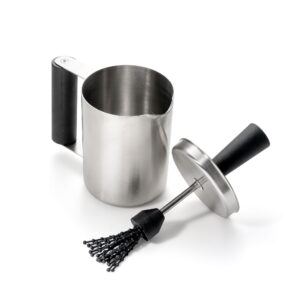 Outset Stainless Metal Basting Cup with Sauce Brush for Grilling