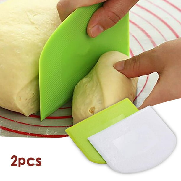 VerPetridure 2-Pack Mushy Dough Scraper and Plastic Cake Cream Spatula Baking Instruments